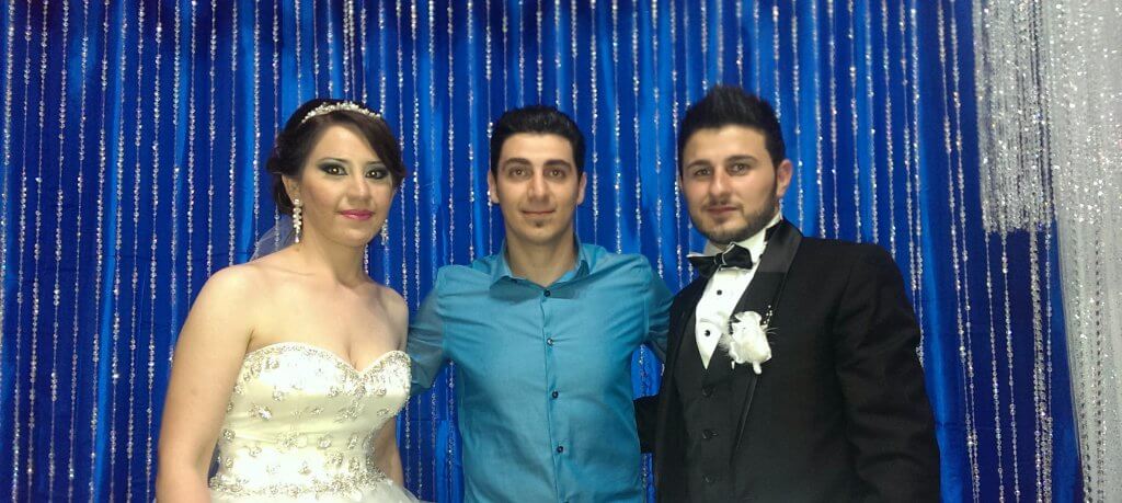 DJ Eddie with Evan & Ranya at their wedding night